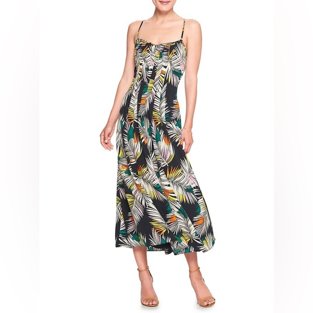 Banana Republic Factory Pintuck Strappy Maxi Dress, 10